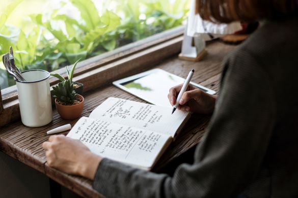 Woman journalling